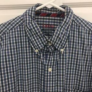 Izod Lightweight Cotton Poplin Plaid Button Down